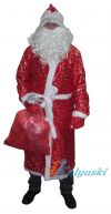 Костюм Деда Мороза красный с серебряными снежинками,  новогодний профессиональный костюм Деда Мороза, костюм деда мороза с КРАСНЫМ МЕШКОМ, купить костюм деда мороза, костюм деда мороза купить, интернет магазин костюм деда мороза, костюм деда мороза и